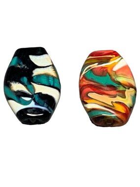 Handcrafted Lampwork Glass Colorful Swirled Beads